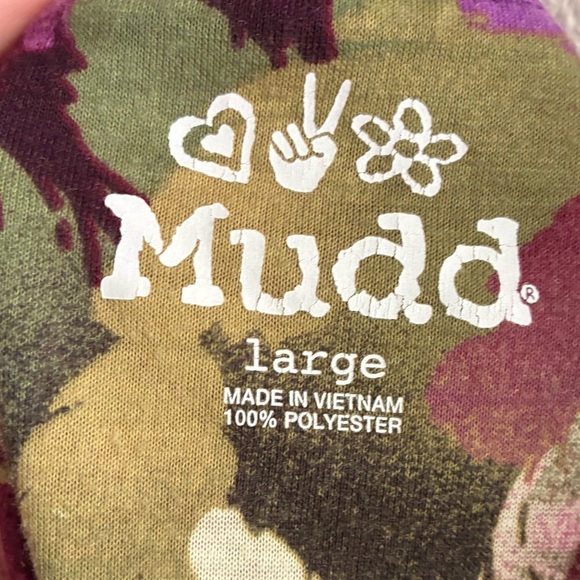 Mudd Multicolor Playful Graphics Babydoll Top L - Picture 6 of 6